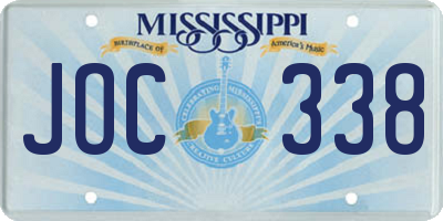 MS license plate JOC338