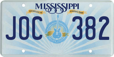 MS license plate JOC382