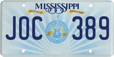 MS license plate JOC389