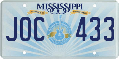 MS license plate JOC433
