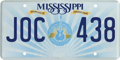 MS license plate JOC438
