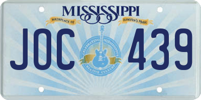 MS license plate JOC439