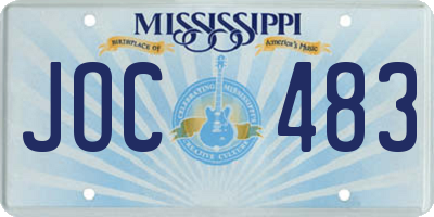 MS license plate JOC483