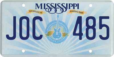 MS license plate JOC485