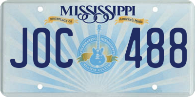 MS license plate JOC488