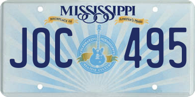 MS license plate JOC495