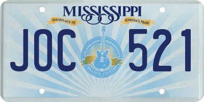 MS license plate JOC521