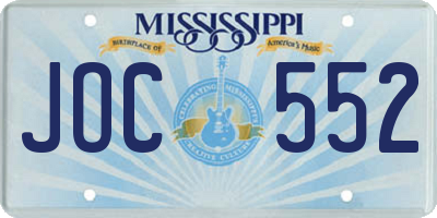 MS license plate JOC552