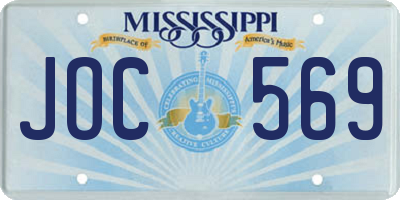MS license plate JOC569