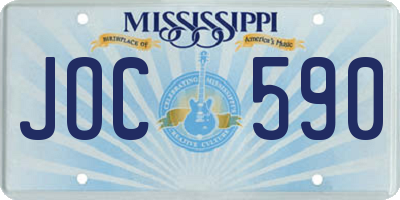 MS license plate JOC590