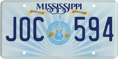 MS license plate JOC594