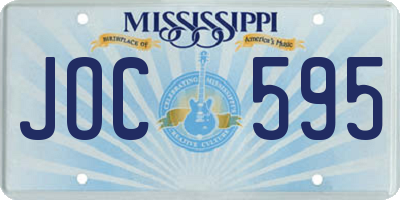 MS license plate JOC595