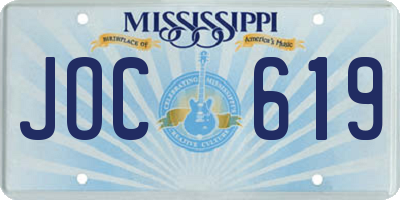 MS license plate JOC619