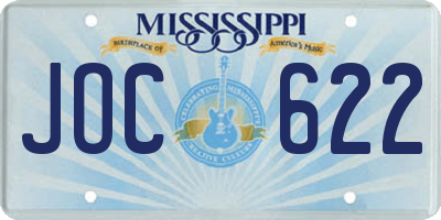 MS license plate JOC622
