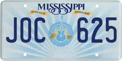 MS license plate JOC625