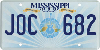 MS license plate JOC682