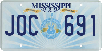 MS license plate JOC691