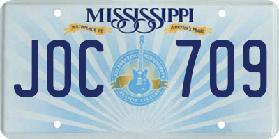 MS license plate JOC709
