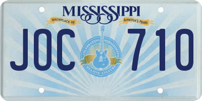 MS license plate JOC710