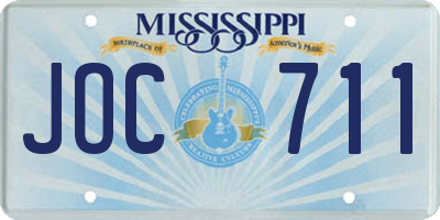MS license plate JOC711