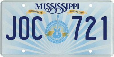 MS license plate JOC721