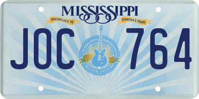 MS license plate JOC764