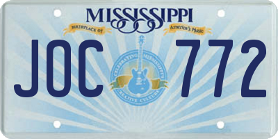 MS license plate JOC772