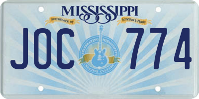 MS license plate JOC774