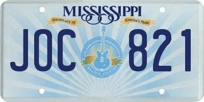MS license plate JOC821