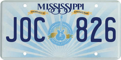 MS license plate JOC826