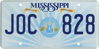 MS license plate JOC828