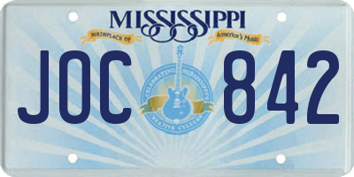 MS license plate JOC842