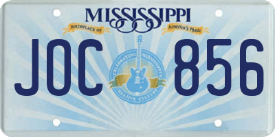 MS license plate JOC856