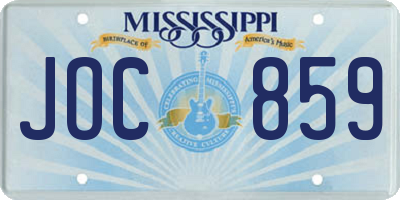 MS license plate JOC859