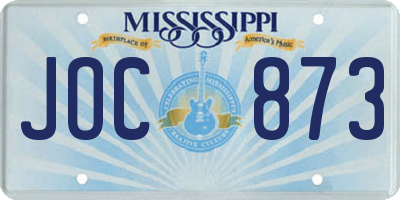 MS license plate JOC873