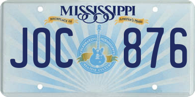 MS license plate JOC876
