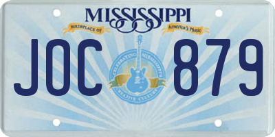 MS license plate JOC879