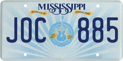 MS license plate JOC885