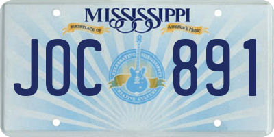 MS license plate JOC891
