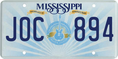 MS license plate JOC894