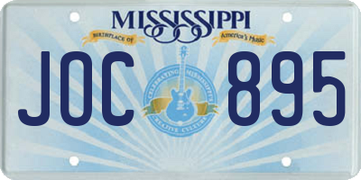 MS license plate JOC895