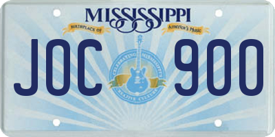 MS license plate JOC900