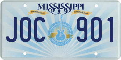 MS license plate JOC901