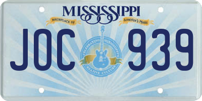 MS license plate JOC939