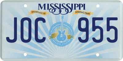 MS license plate JOC955