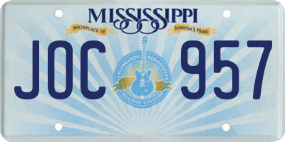 MS license plate JOC957