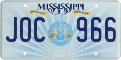 MS license plate JOC966