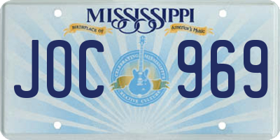 MS license plate JOC969