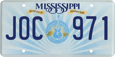 MS license plate JOC971