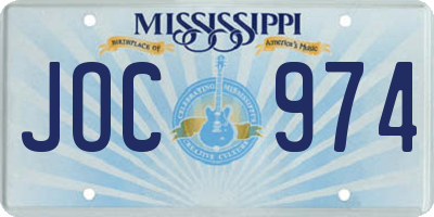 MS license plate JOC974
